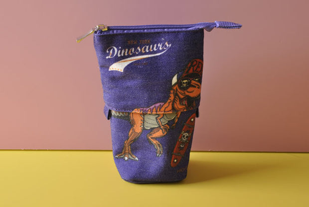 Purple Cartoon Dinosaur POP up Pencil Case/Multi-functional Pouchpen Pouch